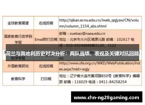 荷兰与奥地利历史对决分析：两队战绩、表现及关键对抗回顾